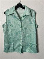 Vintage Femme Sleeveless Polyester Shirt
