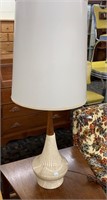 Walnut & Ceramic Table Lamp
