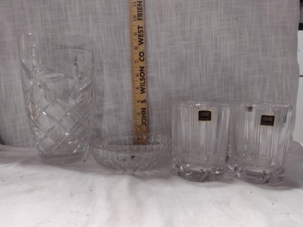Crystal Glassware/Vase Lot-Poland, Bohemia, German