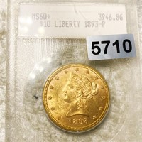 1893 $10 Gold Eagle BLANCHARD - MS60+