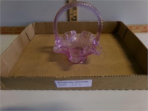 Small pink Fenton basket