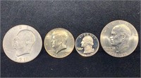 1971 Eisenhower Dollar/ 3 Bicentennial Proof or