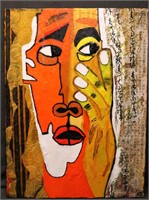 Large Face Acrylic Painting.