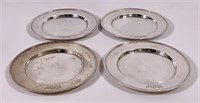 4 sterling silver bread trays, 594g, initials, 7.7