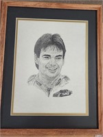Two nice Framed Sketches of Jeff Gordon