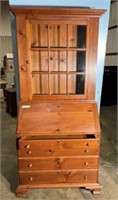 Traditional Style Pine Secretary Bookcase