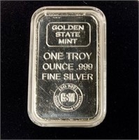 1 Troy oz .999 Silver Ingot