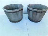 Two wooden planters, 12" x 14.5"