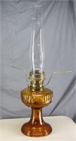NS: ANTIQUE ALADDIN AMBER GLASS OIL LAMP