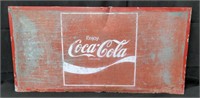 Vintage Coca Cola sign, approx 35" x 18"