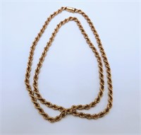 14k Gold Braided Chain Necklace