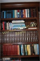 4 shelves of books: Encyclopedias, Book of