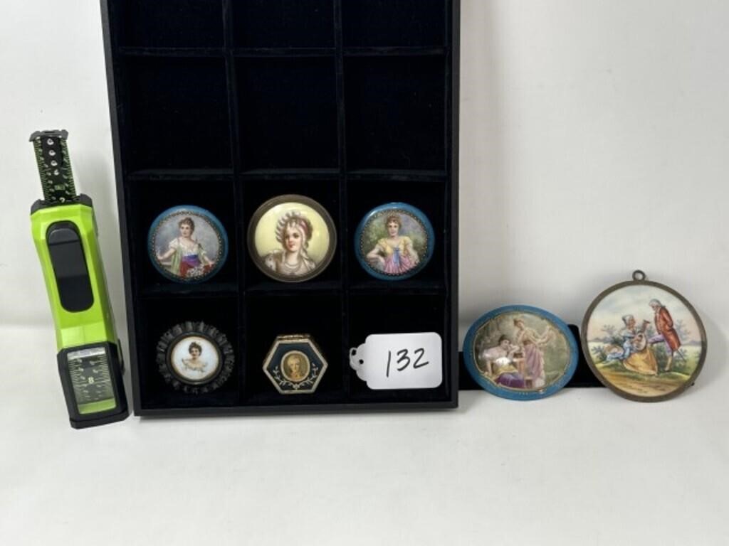 8 Hand Painted Miniature Portraits - Mostly Artist