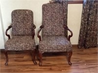 His & Hers paisley arm chairs