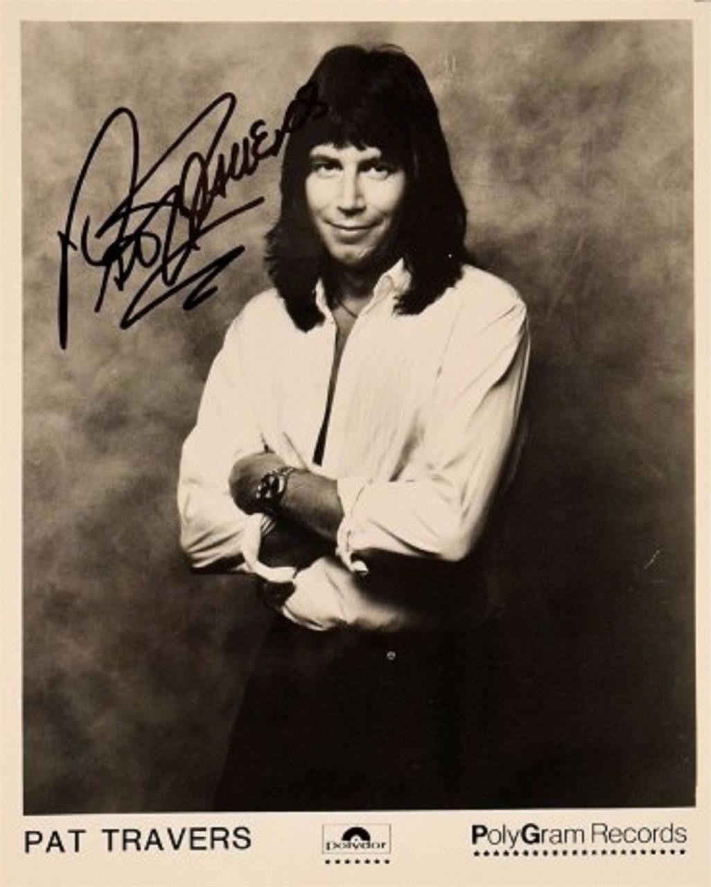 Pat Travers signed portrait photo