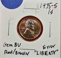 1955-S Lincoln Cent Gem BU