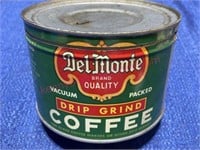 Antique coffee tin & lid "Del Monte"