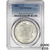 1880 Morgan Silver Dollar PCGS MS63