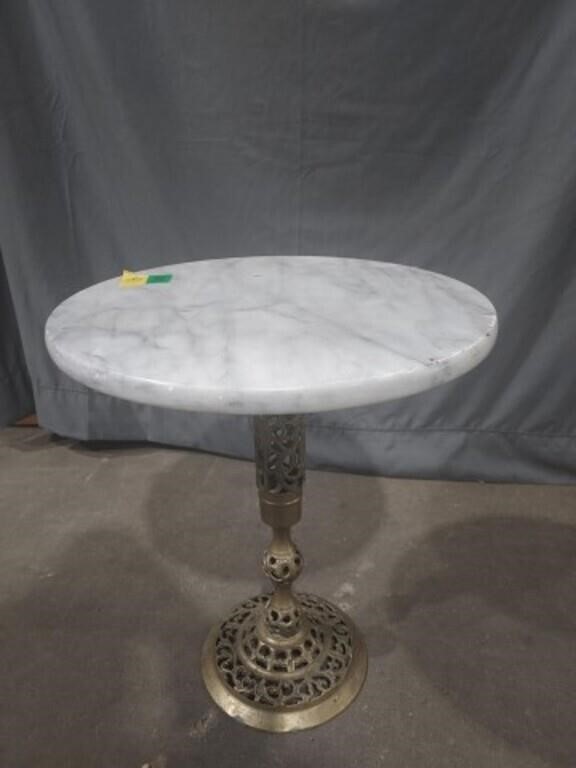 Marble Table with Brass Pedastool