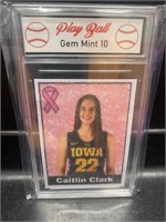 Caitlin Clark Pink Glitter Rookie Card-Iowa Back-