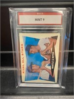 1960 Topps Mickey Mantle & Boyer Graded 9!!!