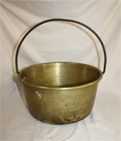 Handled copper pot 12 X 14" H to top of handle,