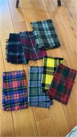 7 woolScottish plaid scarves, all look like new,