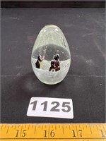 Art Glass Penguins Paperweight