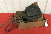 Canvas Saddle Bags w/ Water Bottles, Hobbles,