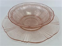 Depression Glass Bowl & Serving Plate