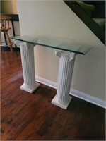 2 pedestals with removable glass top