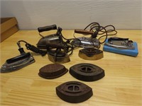 Vintage travel iron collection.