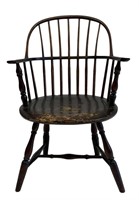 SACK BACK WINDSOR ARM CHAIR IN ORIG SURFACE