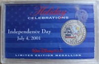 Disney Limited Edition Medallion-July 4, 2001
