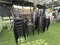 54 Black Steel Stackable Outdoor Chairs