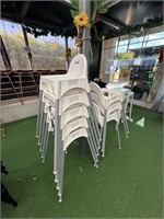 4 Aluminium & Plastic Stackable Babies High Chairs