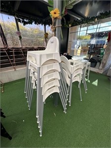 4 Aluminium & Plastic Stackable Babies High Chairs
