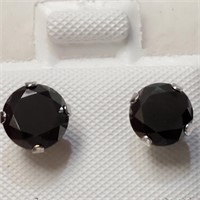 Certified 10K  Black Moissanite  Earrings