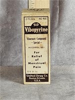 UD VIBOPYRINE COMPOUND APOTHECARY BOTTLE AND BOX