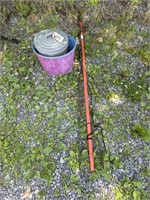 Pole Saw, Flower Hooks, and Metal Tubs