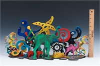 ROLF KNIE FANTASTIC BEASTS PAINTED METAL SCULPTURE