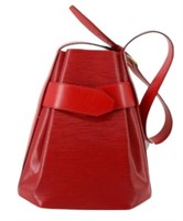 Louis Vuitton Red Epi Sac Depaul Shoulder Bag