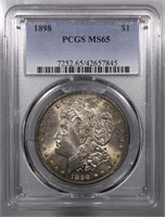 1898-P Morgan Dollar PCGS MS65 Toner