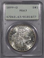 1899-O Morgan Silver Dollar MS63 PCGS OGH Rattler