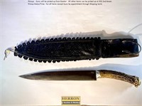 ODF Carved Knife w/Sheath