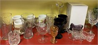 Assortment of Glass Ware and Glass Figurines