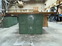 Custom Work Table w/ (4) Vises & Storage Base