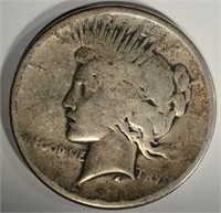 1921 PEACE DOLLAR  VG