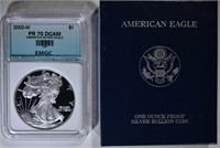 2002-W AMERICAN SILVER EAGLE EMGC