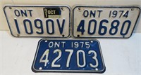 Ontario Lot 3 Motorcycle Snowmobile License Plates